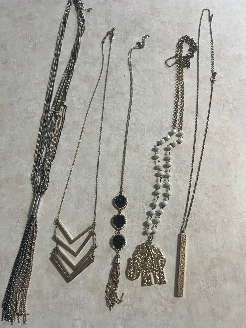 Assorted Gold-Tone and White Women's Necklace Set